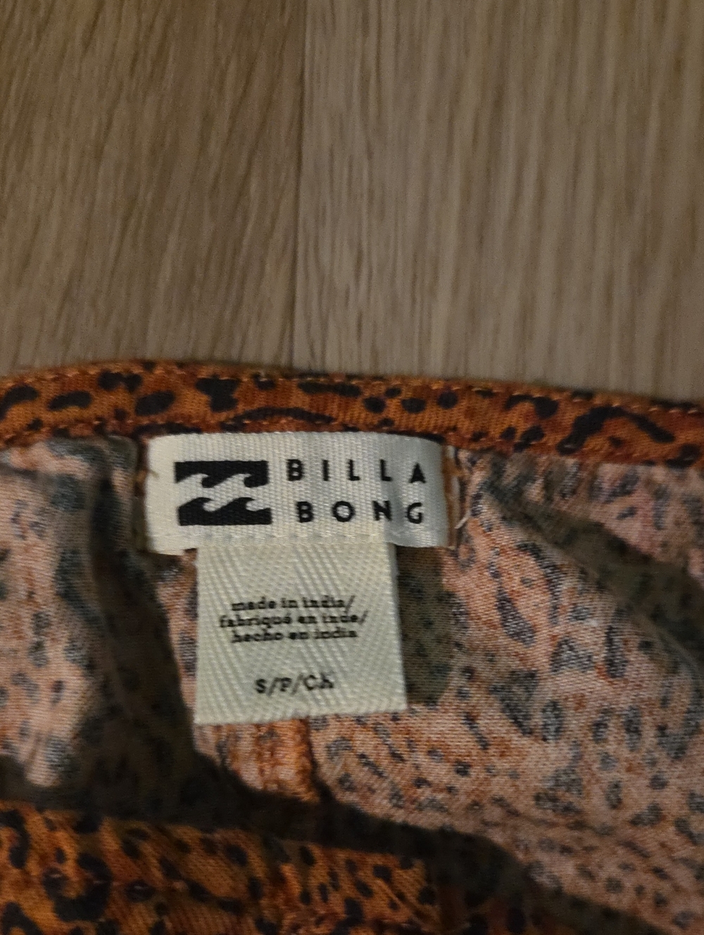 Billabong Wave Watch Short Overall Romper in Toffee Animal Print - Picture 3 of 3